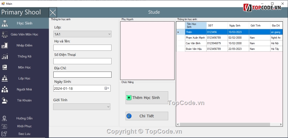 .NET,Đồ án C#,C# Quản Lý Học Sinh Tiểu Học,Mô Hình Ba Lớp,Đồ Án Quản Lý Trường Học,Đồ Án C# .NET SQL ThreeLayer